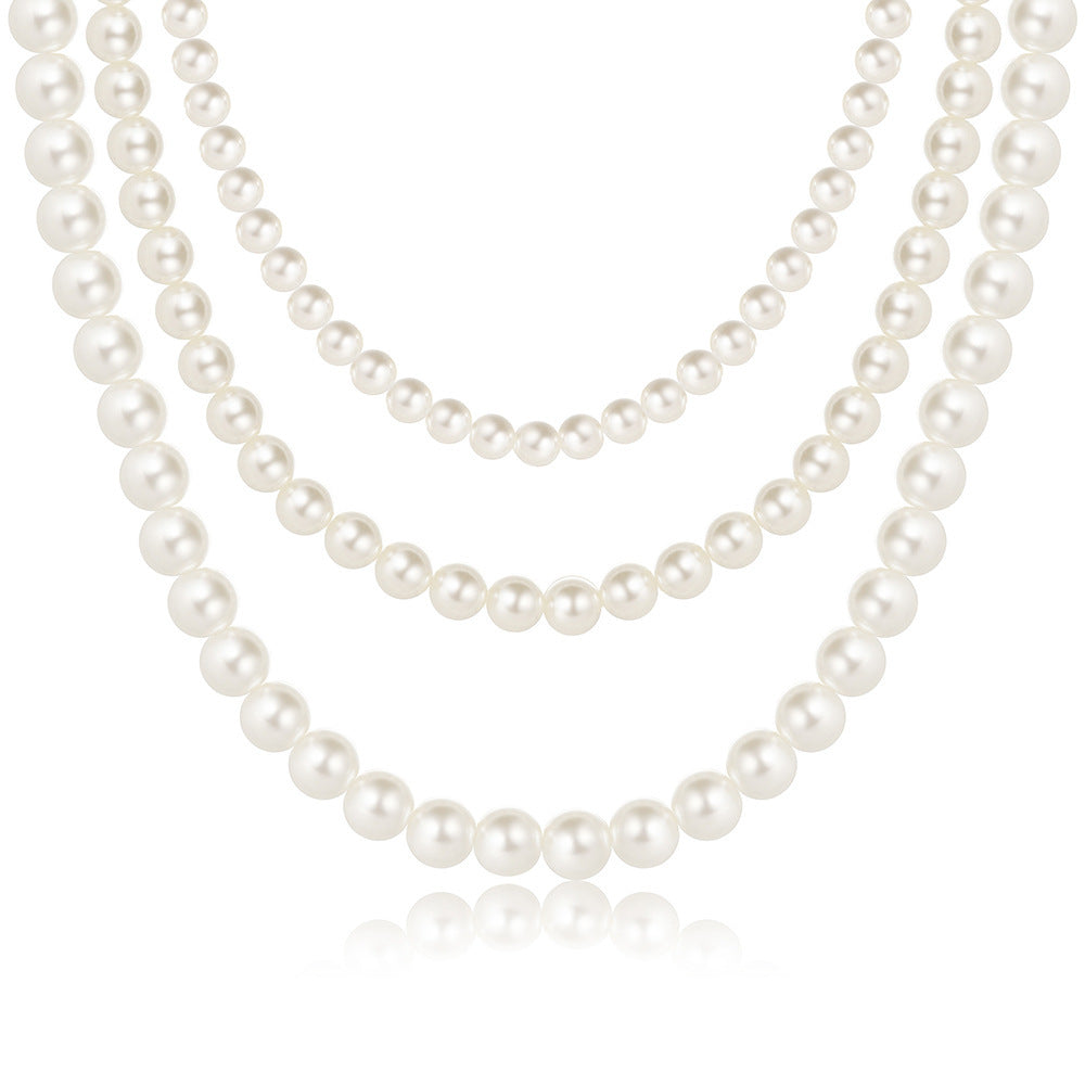 Wholesale pearl necklace multi-layer clavicle chain vintage necklace baroque necklace ACC-NE-Xiaoy003