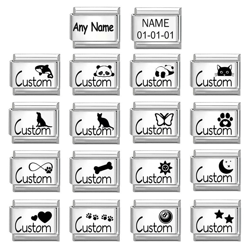 Wholesale Italian Charm Bracelet 9mm DIY Splicing Cute Creative Stainless Steel Composable Bracelet