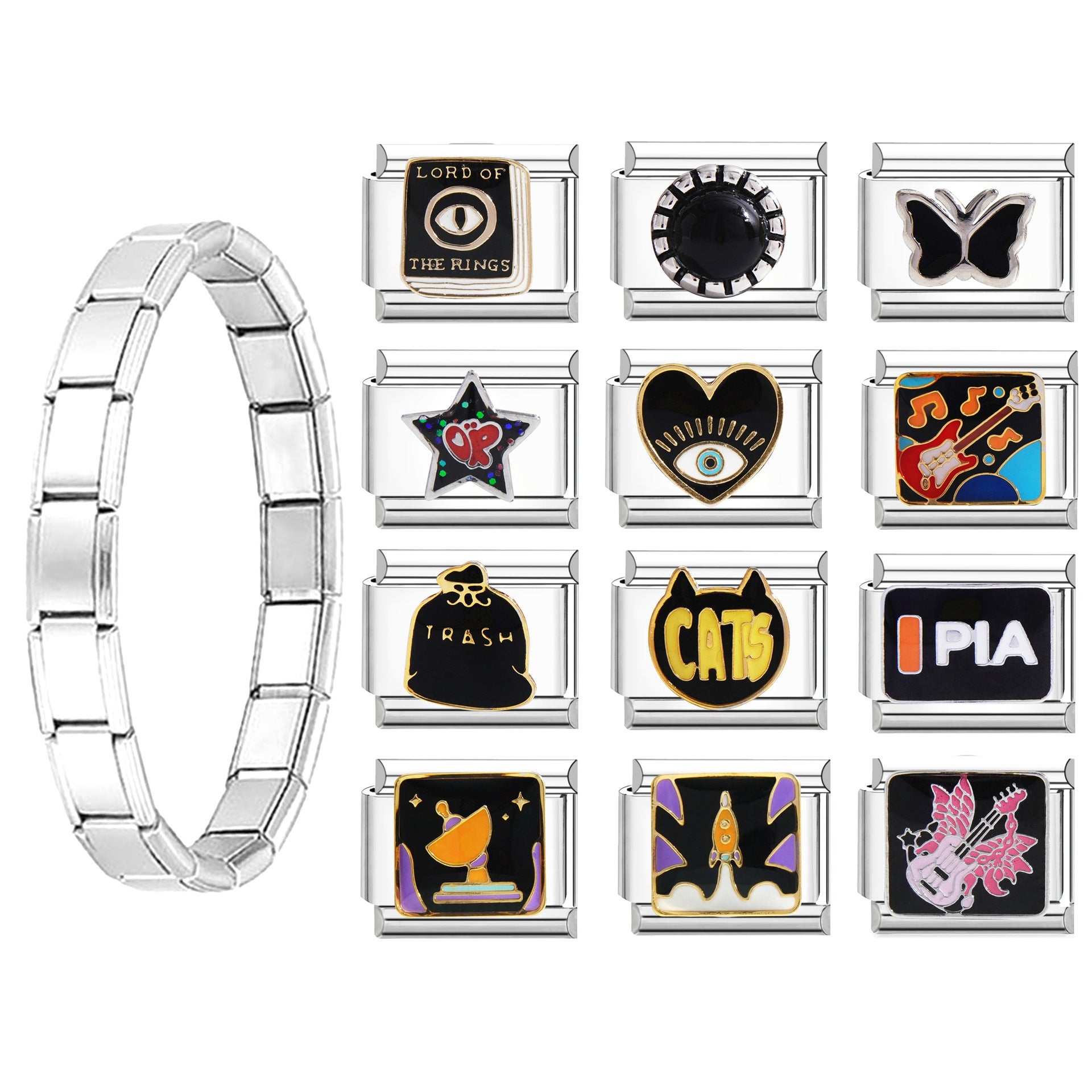 Wholesale Stainless Steel Electroplated Modular Bracelet with Welded Pattern DIY Watch Strap Chain - Trendy Jewelry Accessory for Everyday