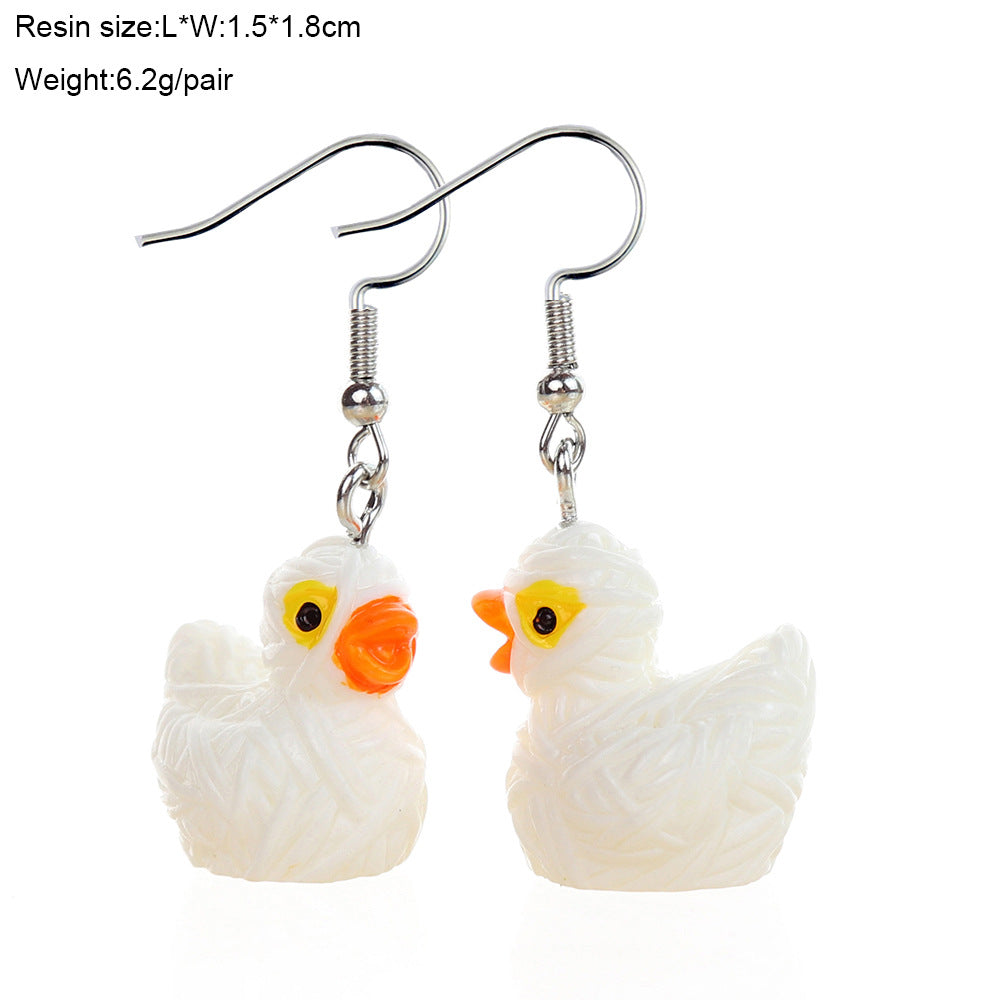 Wholesale  Cute Three-Dimensional Cartoon Halloween Ghost Earrings
