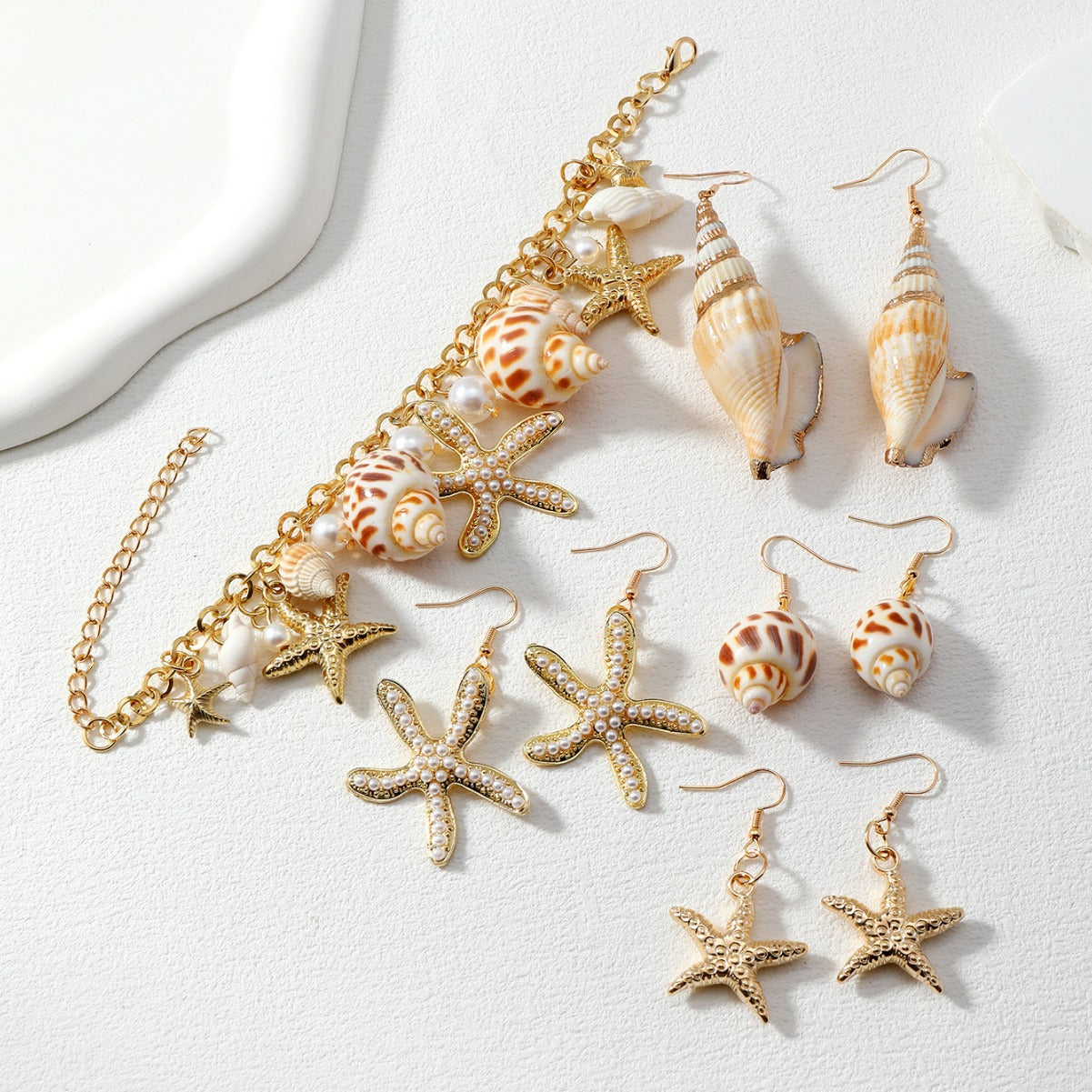 Wholesale Conch Shell Necklace Stacked Clavicle Chain Summer Choker Necklace ACC-NE-Qunq001