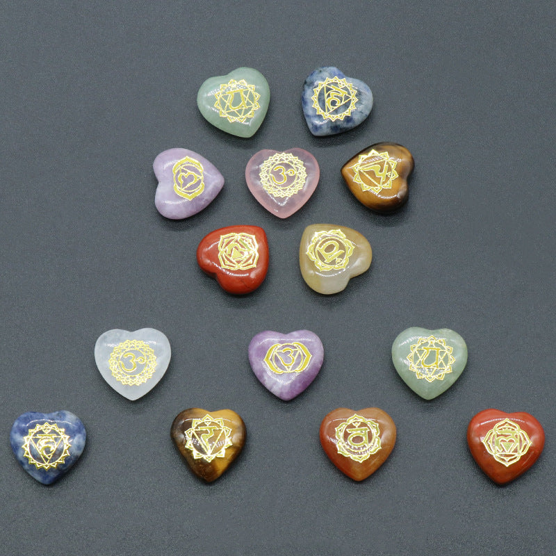 Wholesale 7pcs Love Symbol Natural Crystal Pendant ACC-PT-KeSuo003