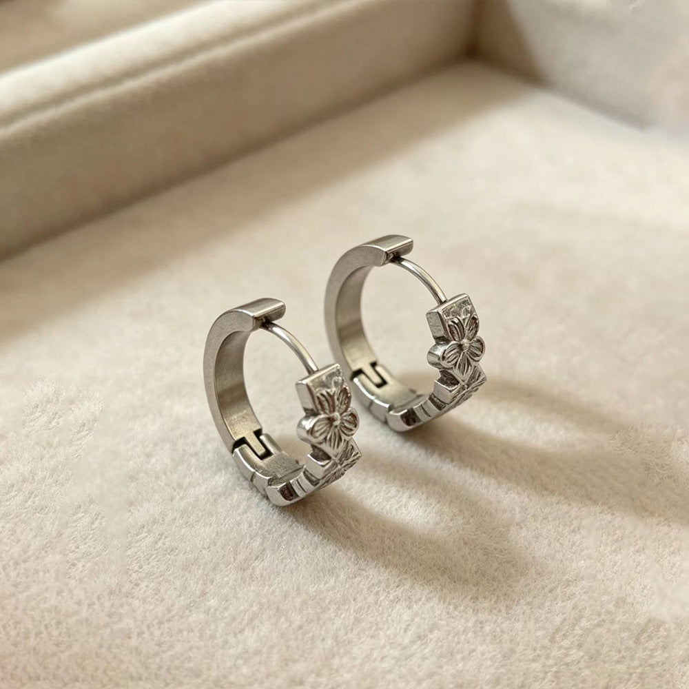 Wholesale Stainless Steel Geometric Open Ear Cuff - Hollow Design Earring Fashion Accessory for Party Boutique Resale