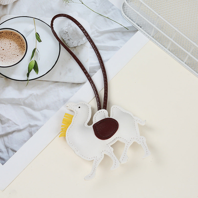 Wholesale Cute Pegasus Pendant PU Leather Camel Keychain