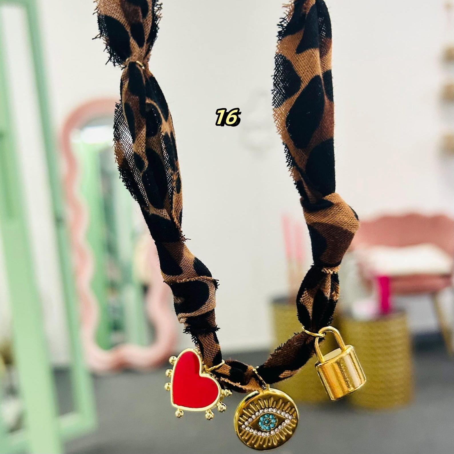 Wholesale Combination necklace Leopard pattern cloth scarf necklace