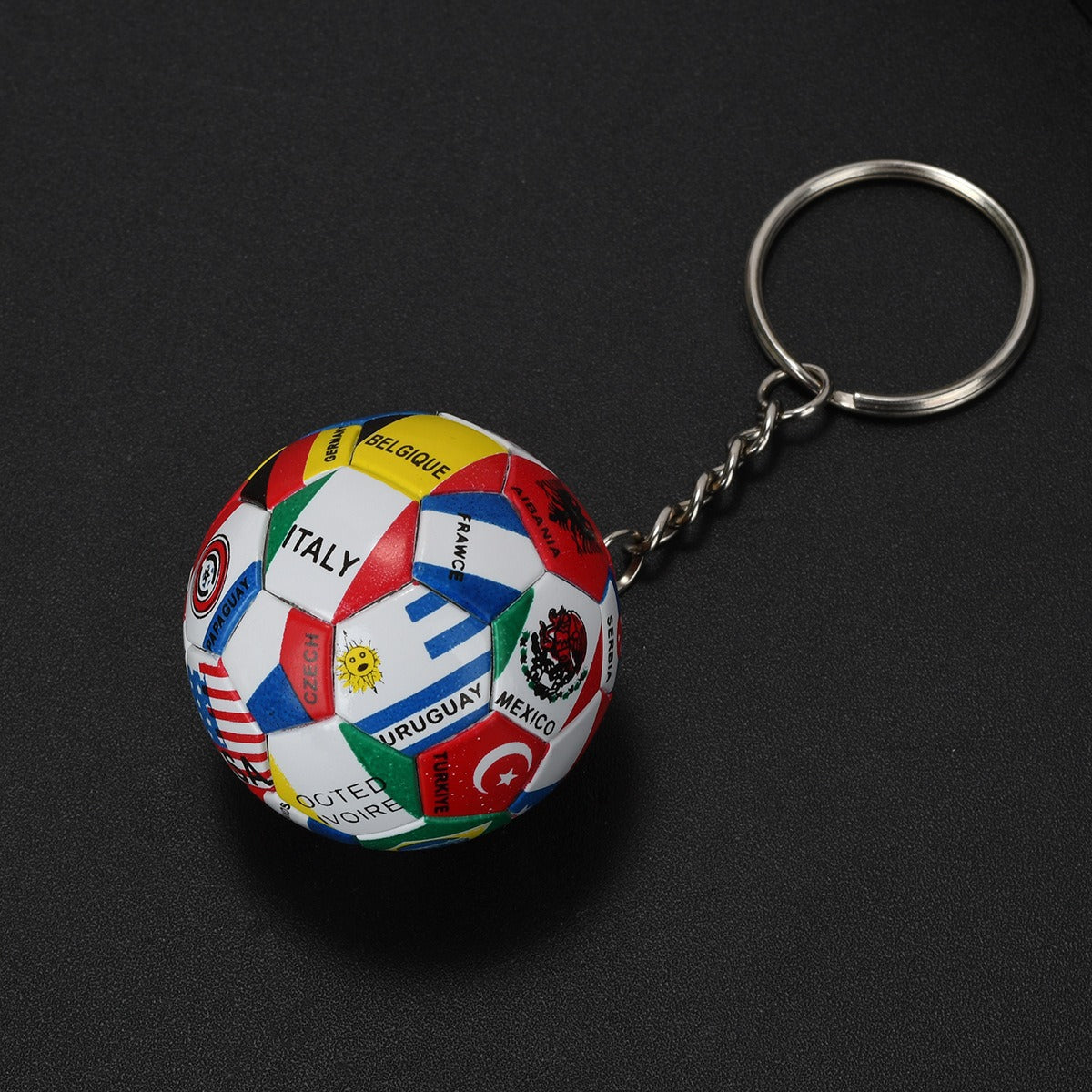 Wholesale World Cup Soccer Commemorative Keychain with Flag Pattern,  Trendy Car Key Accessory Gift