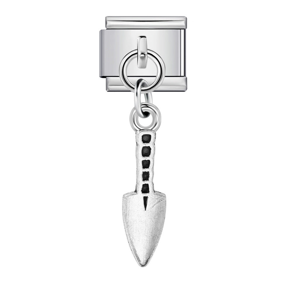 Wholesale 2PCS 9mm Italian Charm Starter Bracelets DIY Tool Shaped Pendant Stainless Steel Composable Bracelet