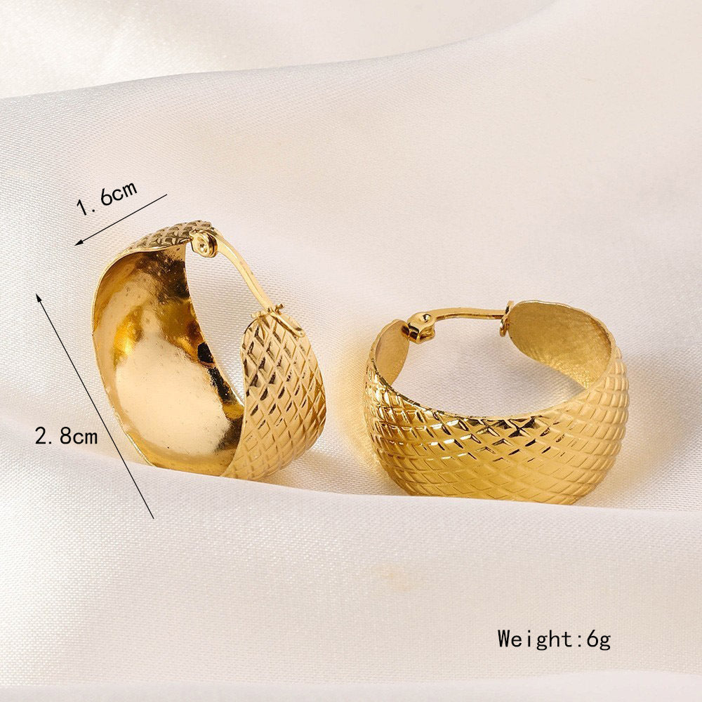 Wholesale Stainless Steel Irregular Exaggerated Earrings ACC-ES-RuiX012