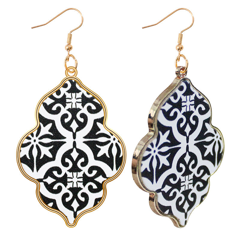 Wholesale  retro  alloy earrings wave point Baroque style earrings
