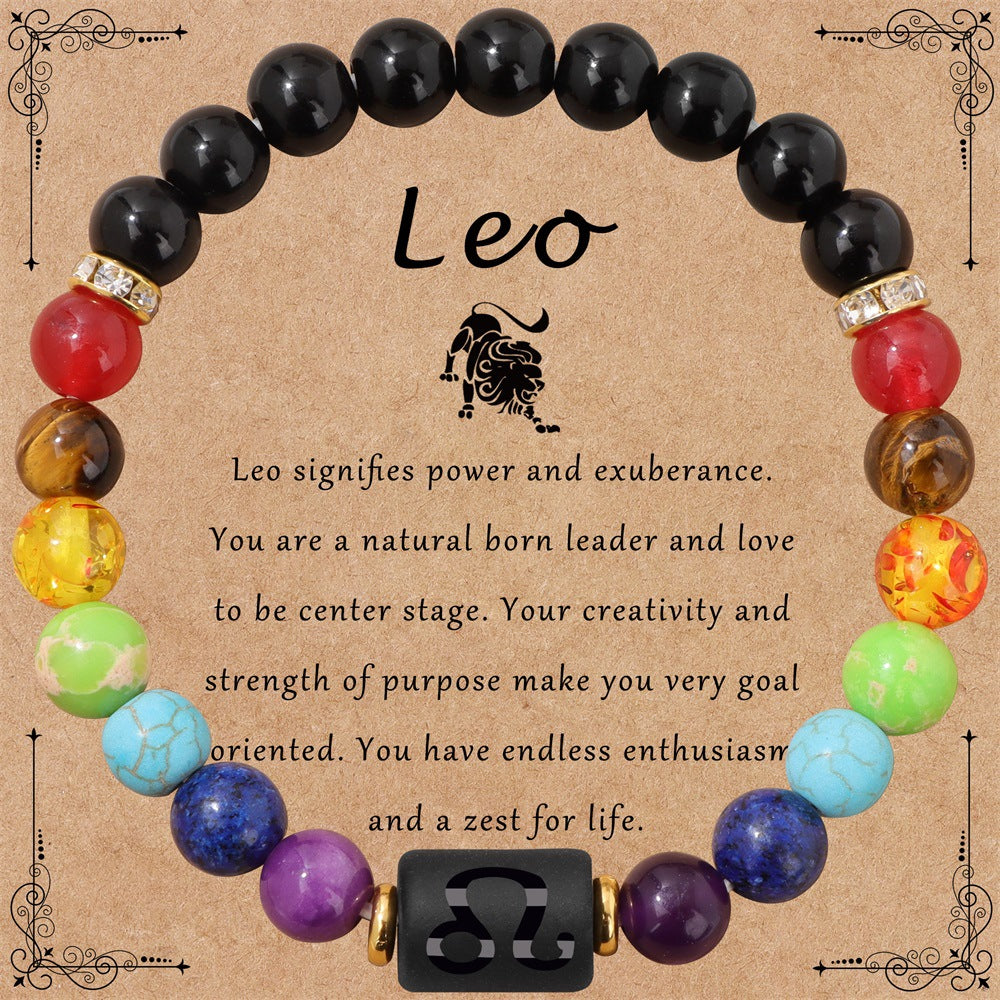 Wholesale 12 Zodiac Smooth Agate Stone Bracelet ACC-BT-YinYi003