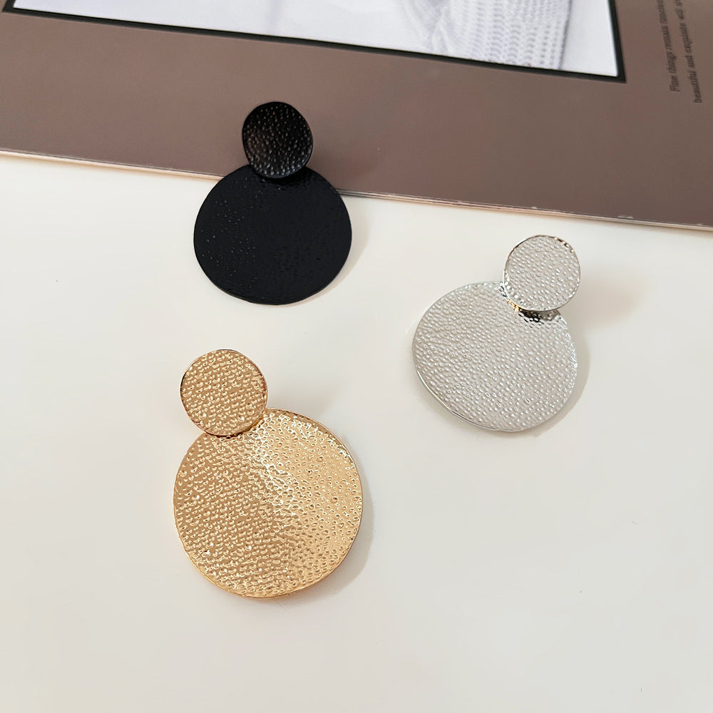 Wholesale Exaggerated Round  Women's Retro  Metal Geometric Large Earrings