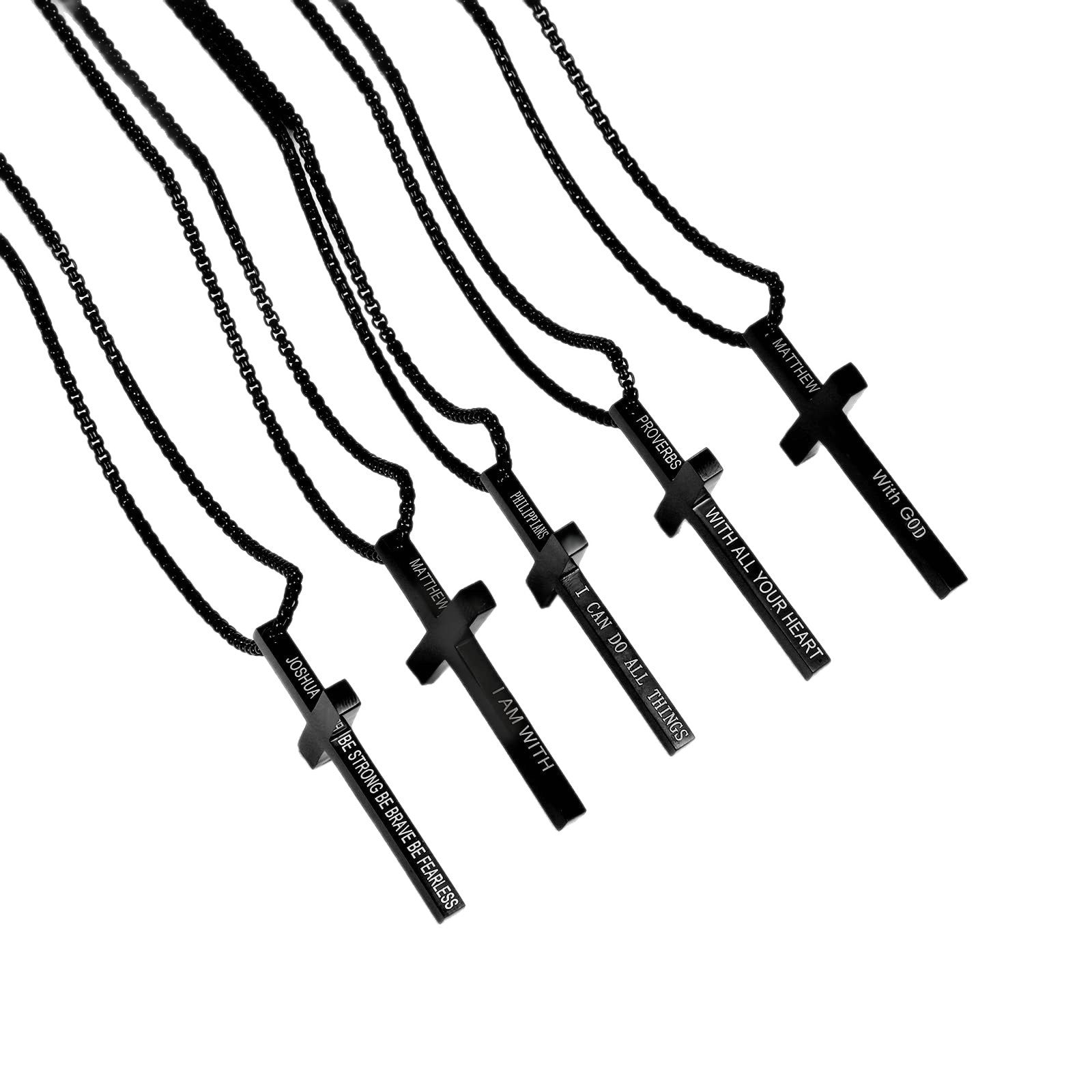 Wholesale Stainless steel engraved cross pendant necklace