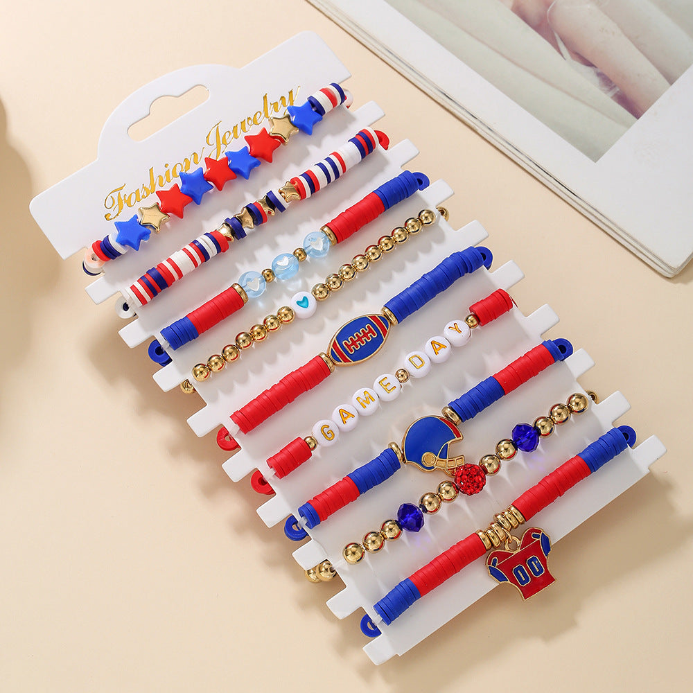 Wholesale  Rugby suit Multi-layer Stacked Love Letter Soft y Bracelet