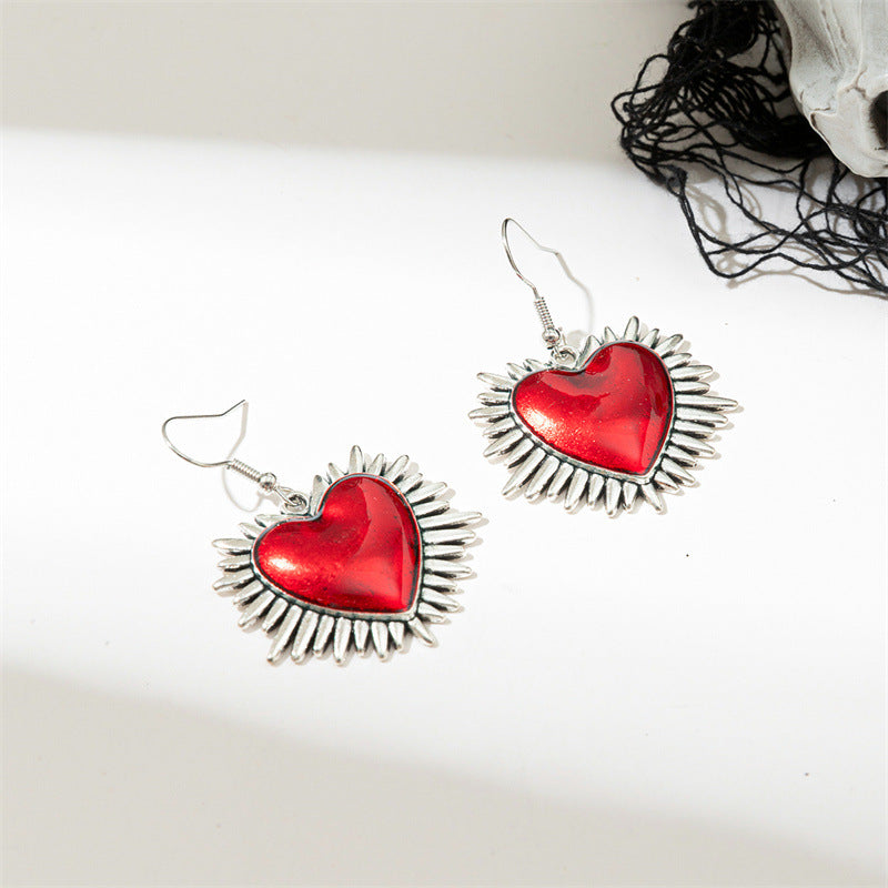 Wholesale  love earrings  gothic black heart earrings