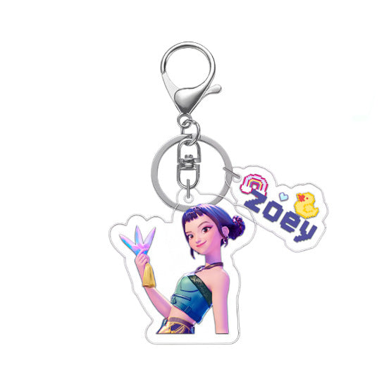 Wholesale Demon Hunter Girls Group Two-piece Acrylic Keychain