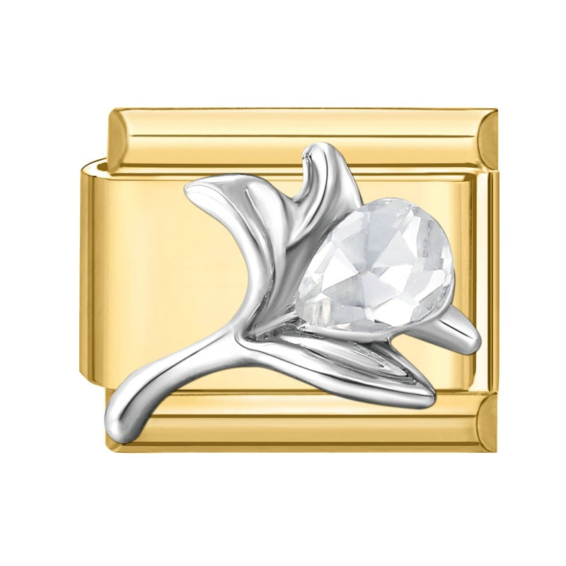 Wholesale Italian Charm Bracelet 9mm DIY Gold Base Colorful  Stainless Steel Composable Bracelet