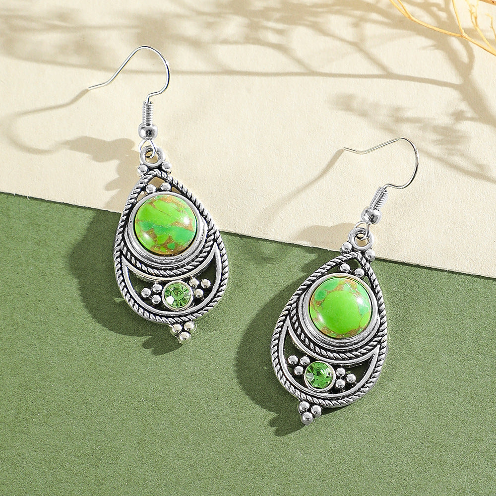 Wholesale Bohemian Green Forest Earrings Set,  Zinc Alloy Ethnic Style