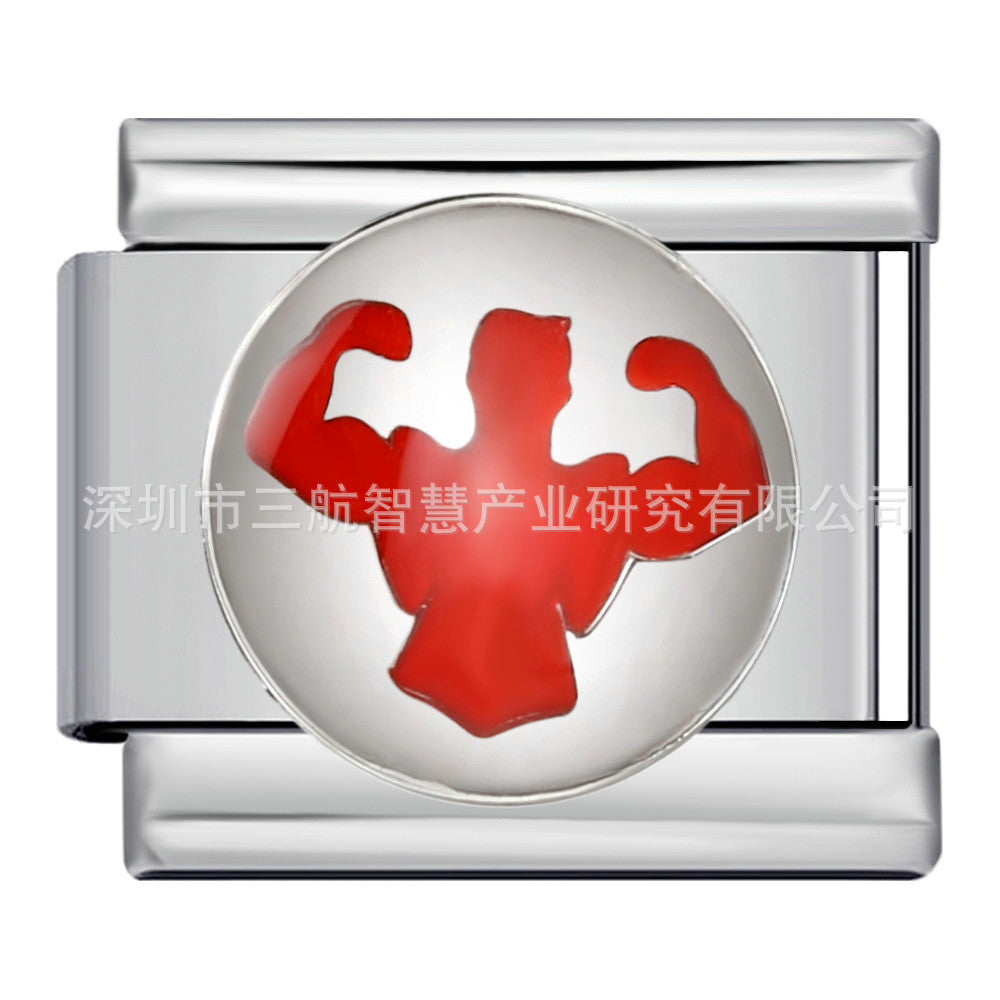 Wholesale 5pcs Italian Charm Bracelet 9mm DIY Splicing Bowling Ball Stainless Steel Composable Bracelet