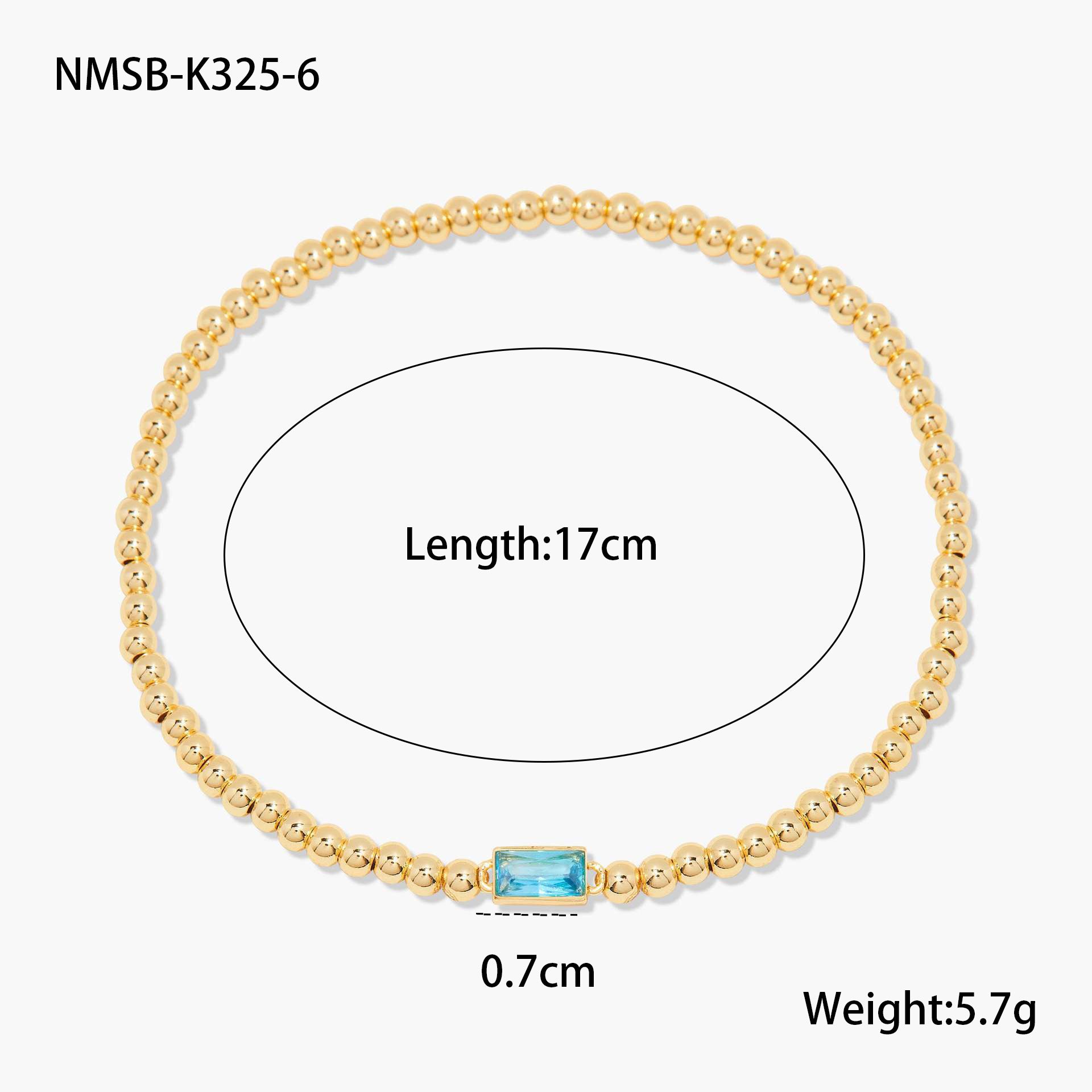Wholesale Stainless steel gold-plated colored zircon bracelet
