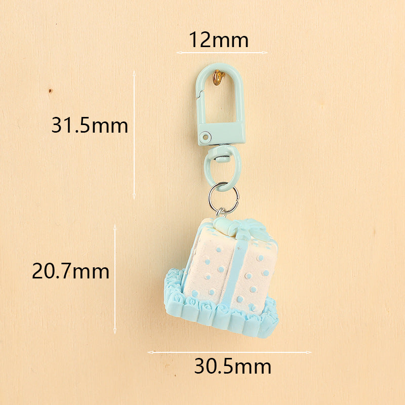 Keychain de gâteau d'anniversaire stéréo en gros
