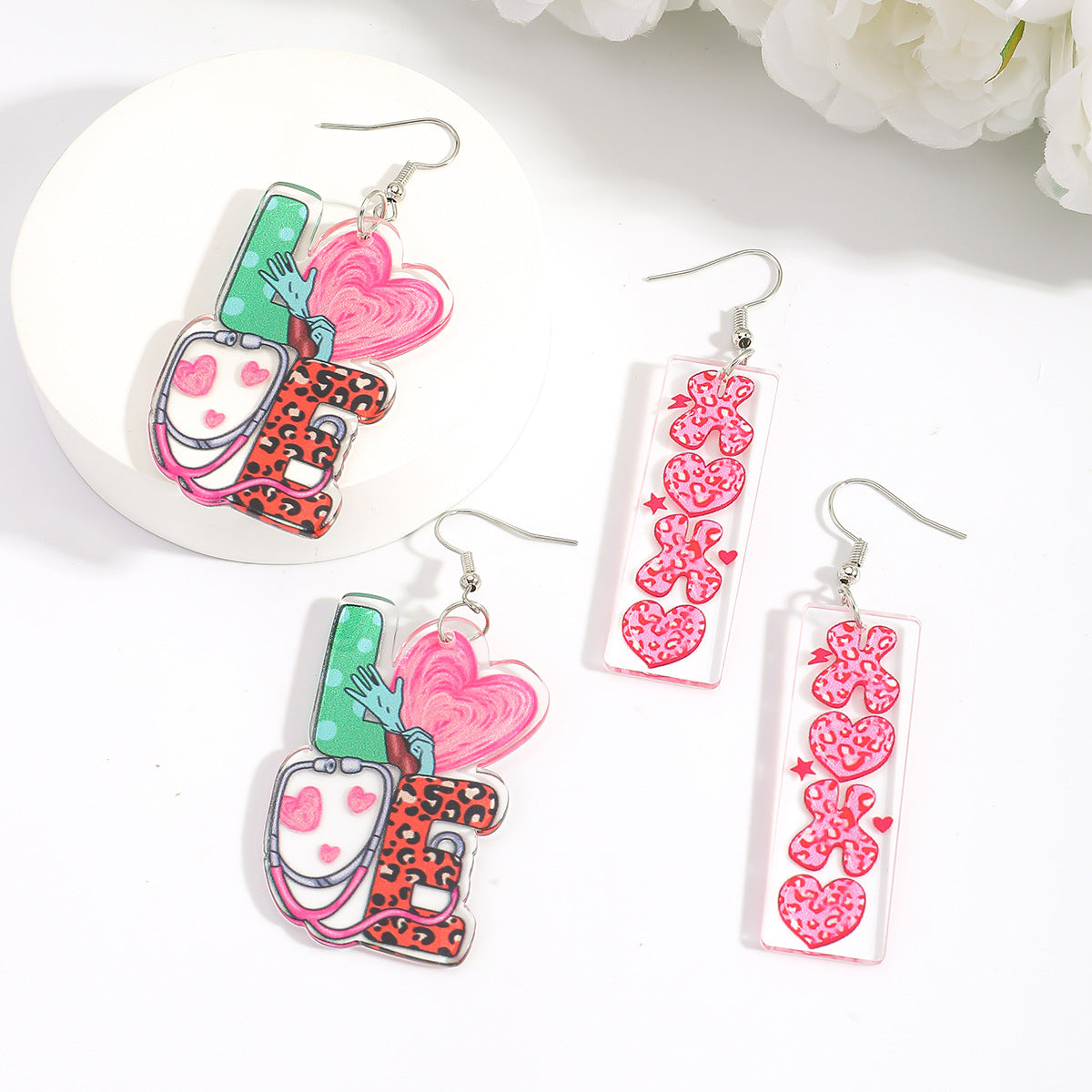 Wholesale Acrylic Valentine' s Day Earrings