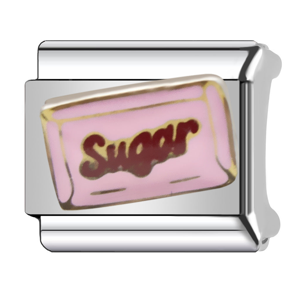 Wholesale  Italian Charm Bracelet 9mm DIY Pink  Creative Stainless Steel Composable Bracelet