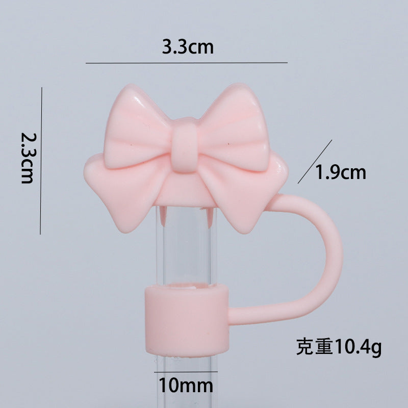 Wholesale 50pcs Bow 10mm Straw Cover Straw Tube Cap