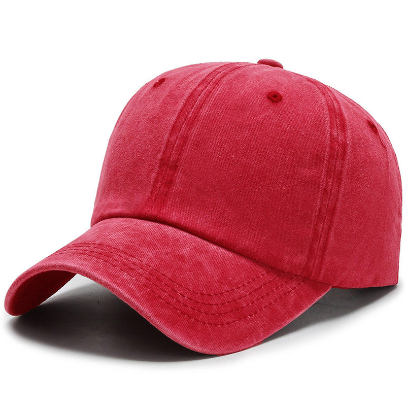 Wholesale Retro Washed Baseball Cap Women S Solid Color Adjustable Distressed Cap Fashion Accessory