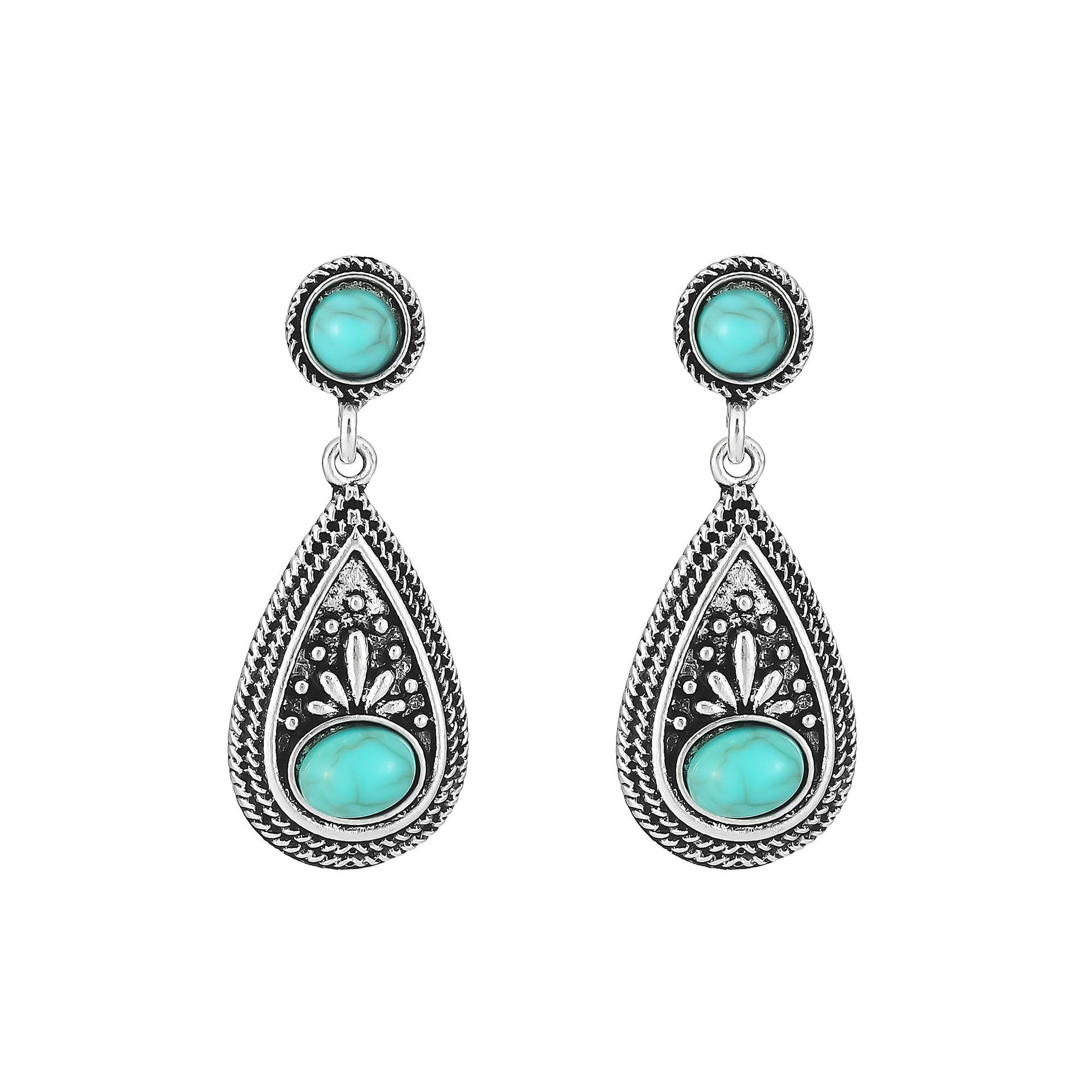 Wholesale vintage Bohemian turquoise earrings suit