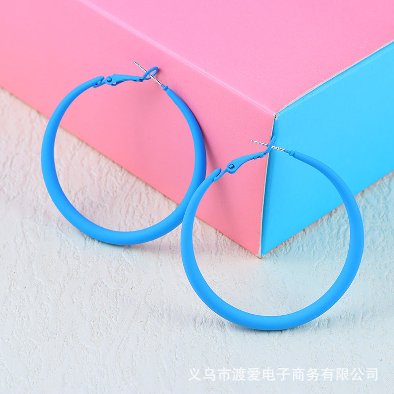 Wholesale Alloy Colorful Paint Simple Geometric Earrings