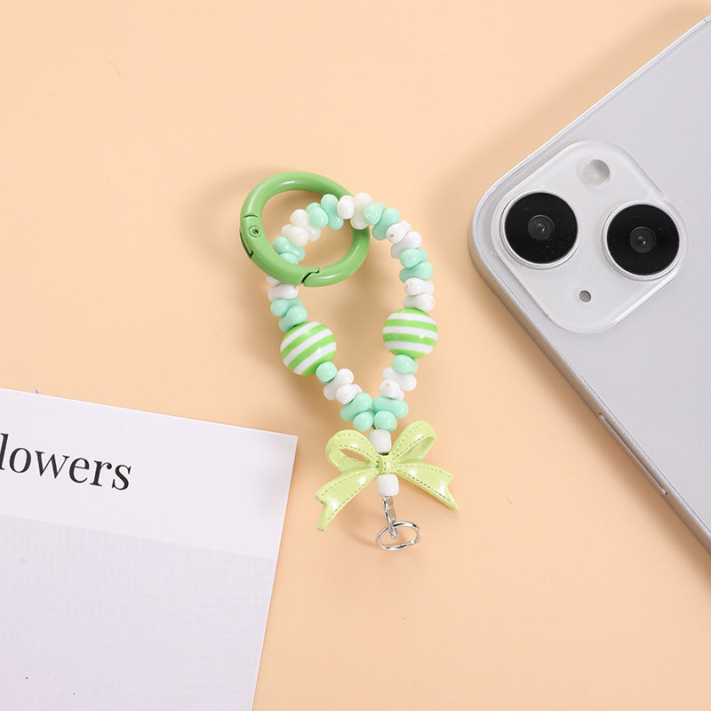 Wholesale Cartoon Bow Beaded Keychain