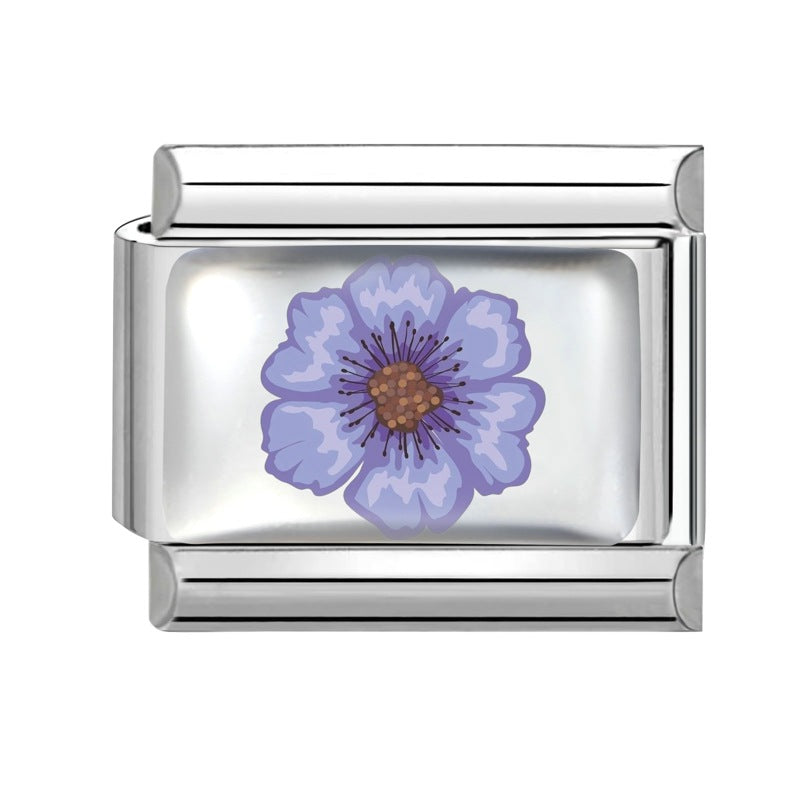 Wholesale 9mm Italian Charm Starter Bracelets DIY Flower Series Stainless Steel Composable Bracelet