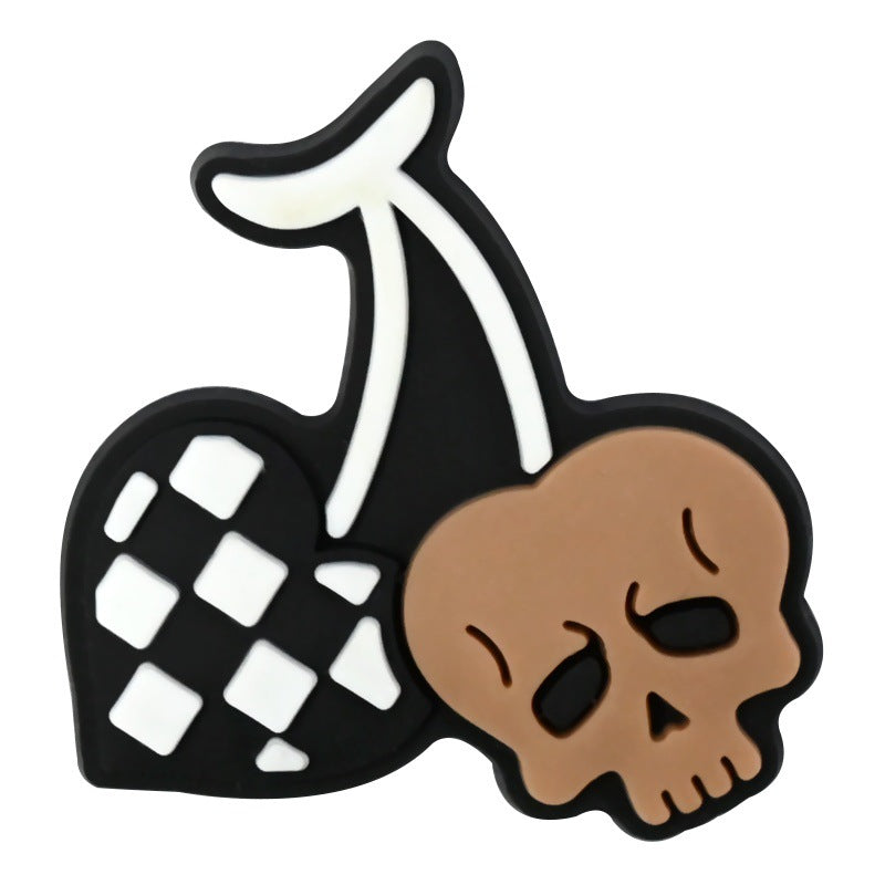 Wholesale  Random 100pcs Cartoon Skull   PVC Soft Rubber Shoe Buckle Decoration