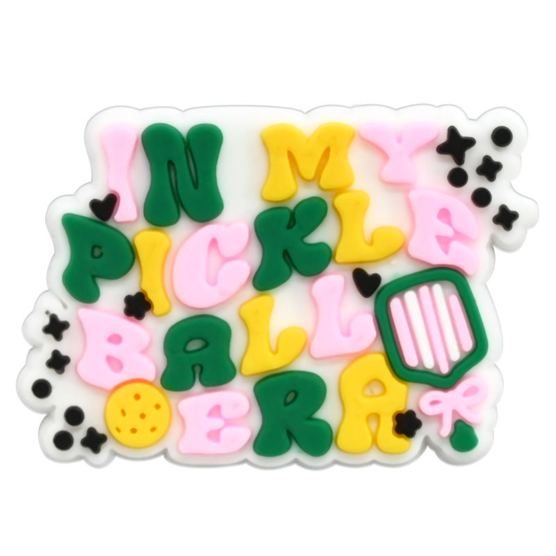 Wholesale Random 100pcs Pickle Ball PVC Soft Rubber Shoe Buckle Decoration ACC-SC-RYY078