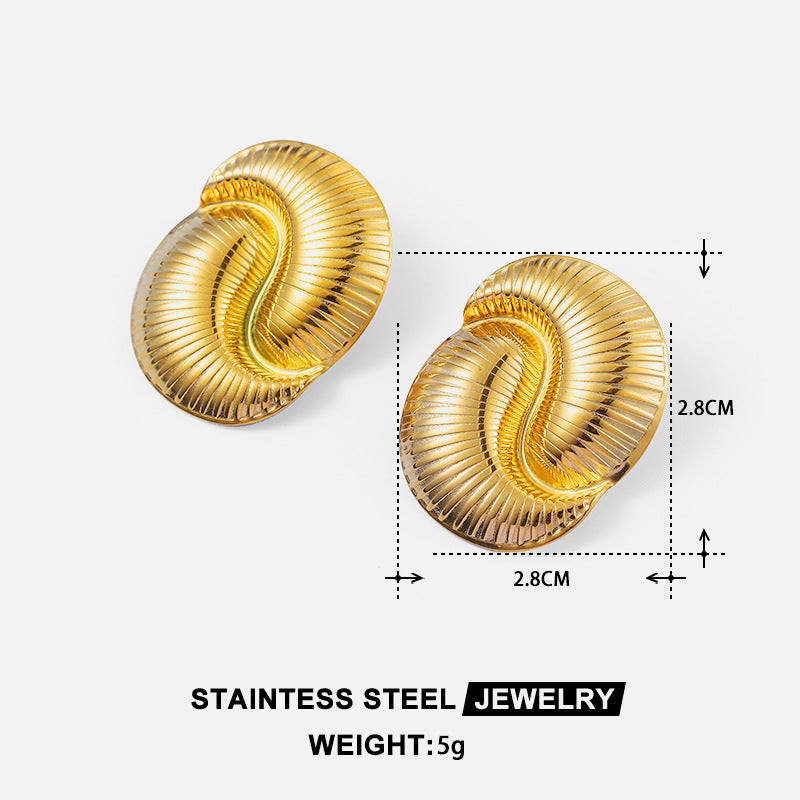 Wholesale Ocean Conch Rhinestone Pearl Earrings Stainless Steel Statement Ear Studs Fashion Accessory