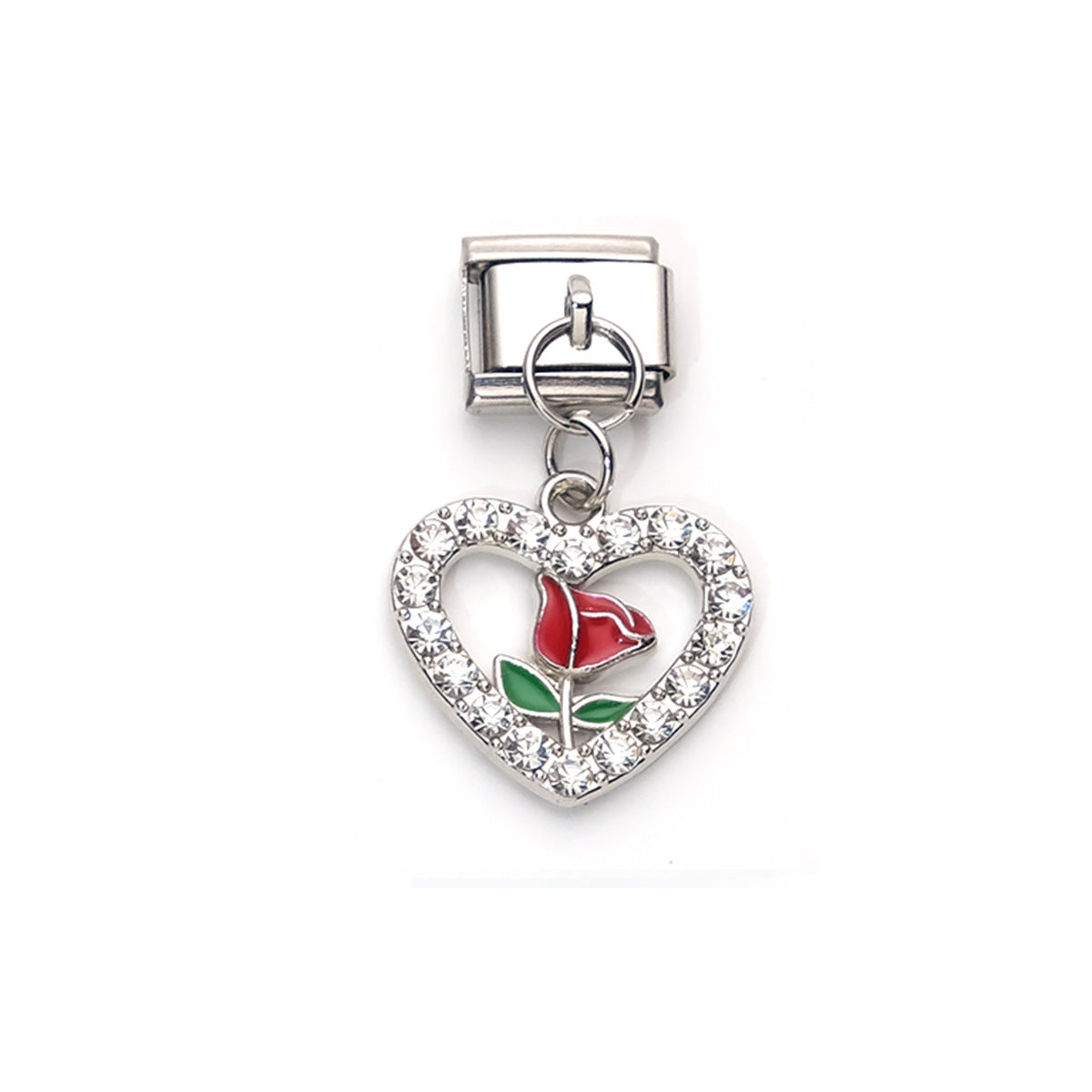 Wholesale 10pcs Italian Charm Bracelet 9mm DIY Splicing Heart Butterfly Pendant Stainless Steel Composable Bracelet