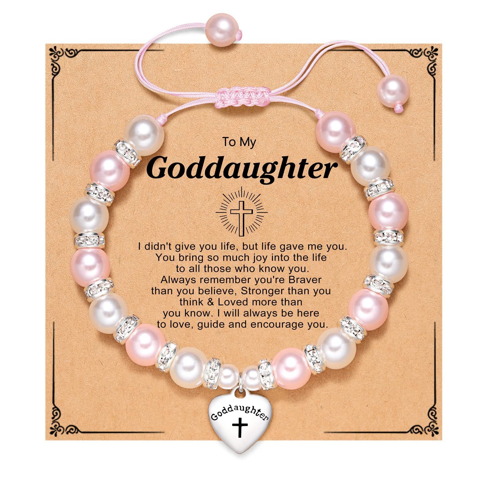 Wholesale  Adjustable Bead White Powder Pearl White Drill Ring Love Bead Bracelet