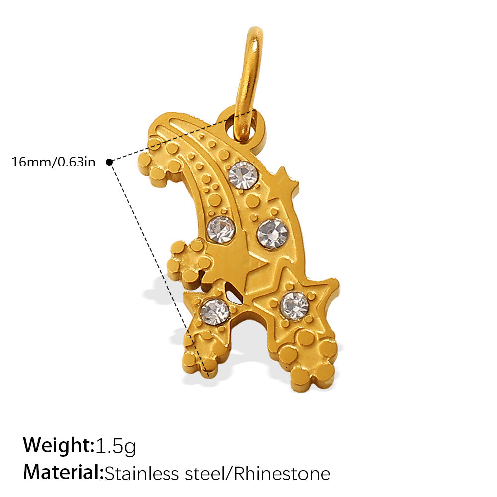 Wholesale Retro Elegant Style DIY Star and Moon Phase Diamond Charms for Jewelry