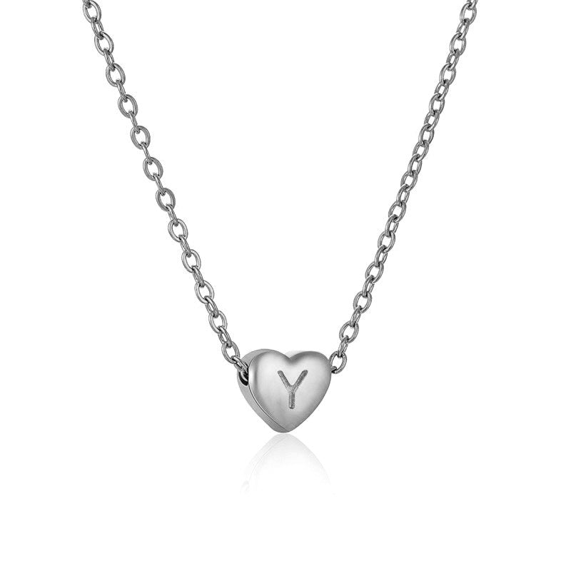 Wholesale titanium steel love letter necklace