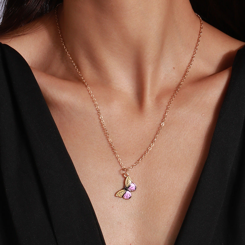 Wholesale Big Eyes Butterfly Pendant Clavicle Necklace ACC-NE-YueSen027