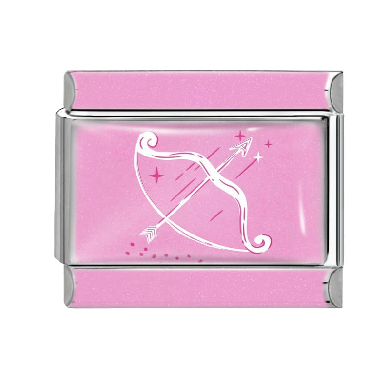 Wholesale 9mm Italian Charm Starter Bracelets DIY Pink 12 Contion Series Stainless Steel Composable Bracelet