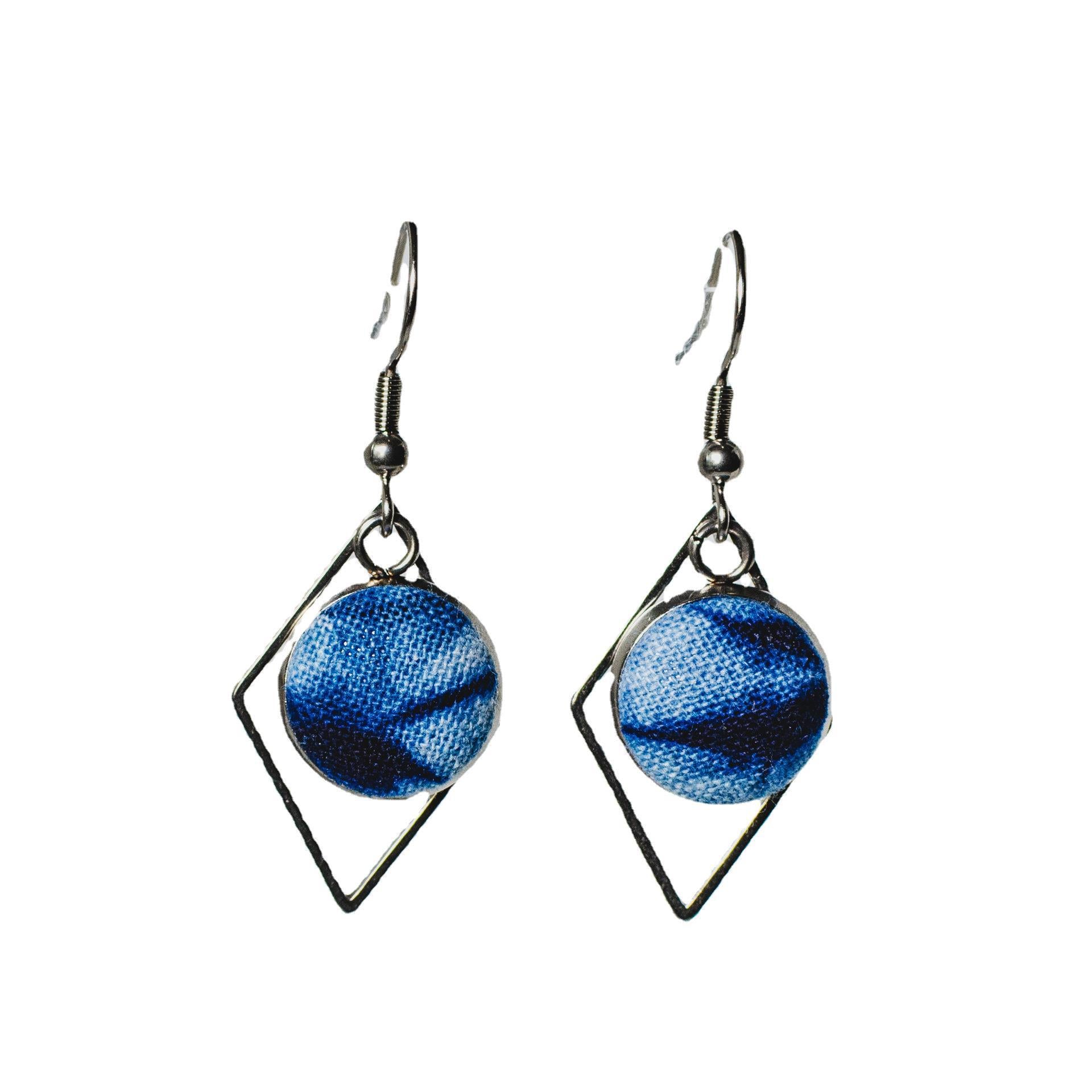 Wholesale tie-dye handmade stainless steel geometric earrings