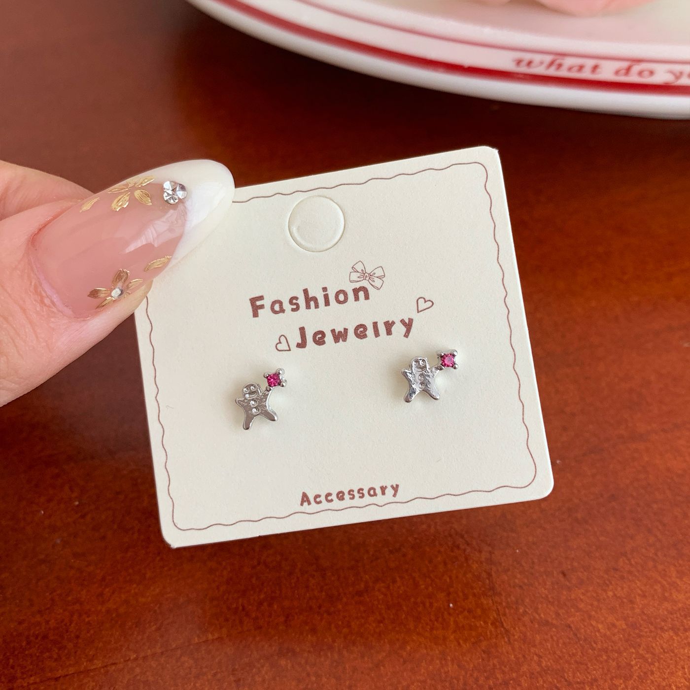 Wholesale Fun bread ice cream fruit dessert earrings silver needle sweet exquisite bow earrings