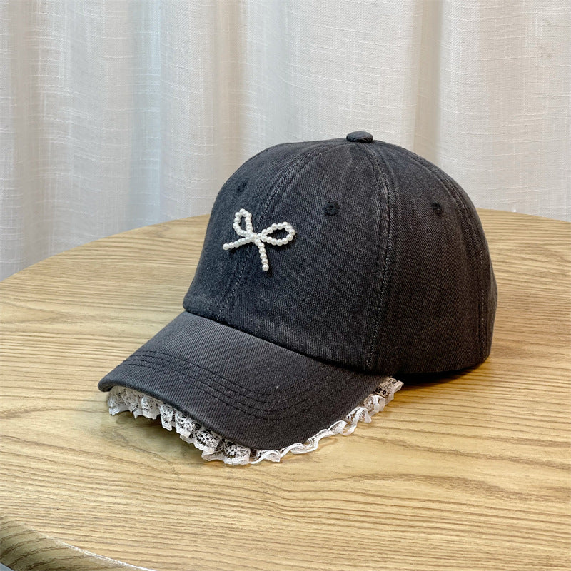 Wholesale Lace trim denim baseball cap