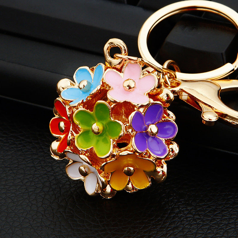 Wholesale Flower Zinc Alloy Keychain ACC-KC-RuiYuan001