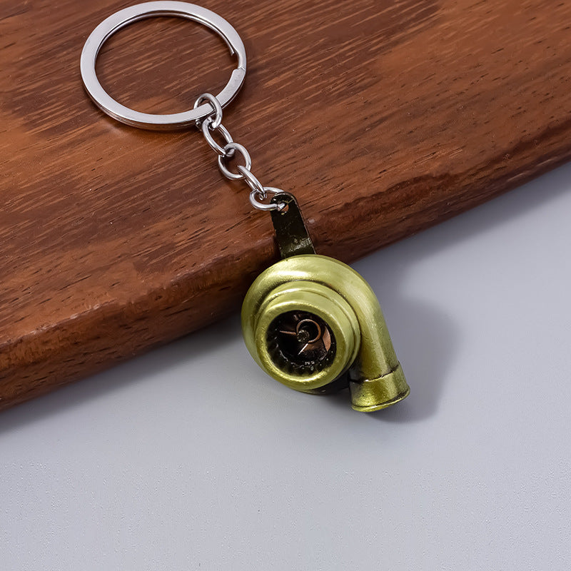 Wholesale Creative metal rotating turbocharger keychain