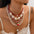 Wholesale Pearl Rice Beaded Necklace Heart Shaped Shell Beach Holiday Necklace