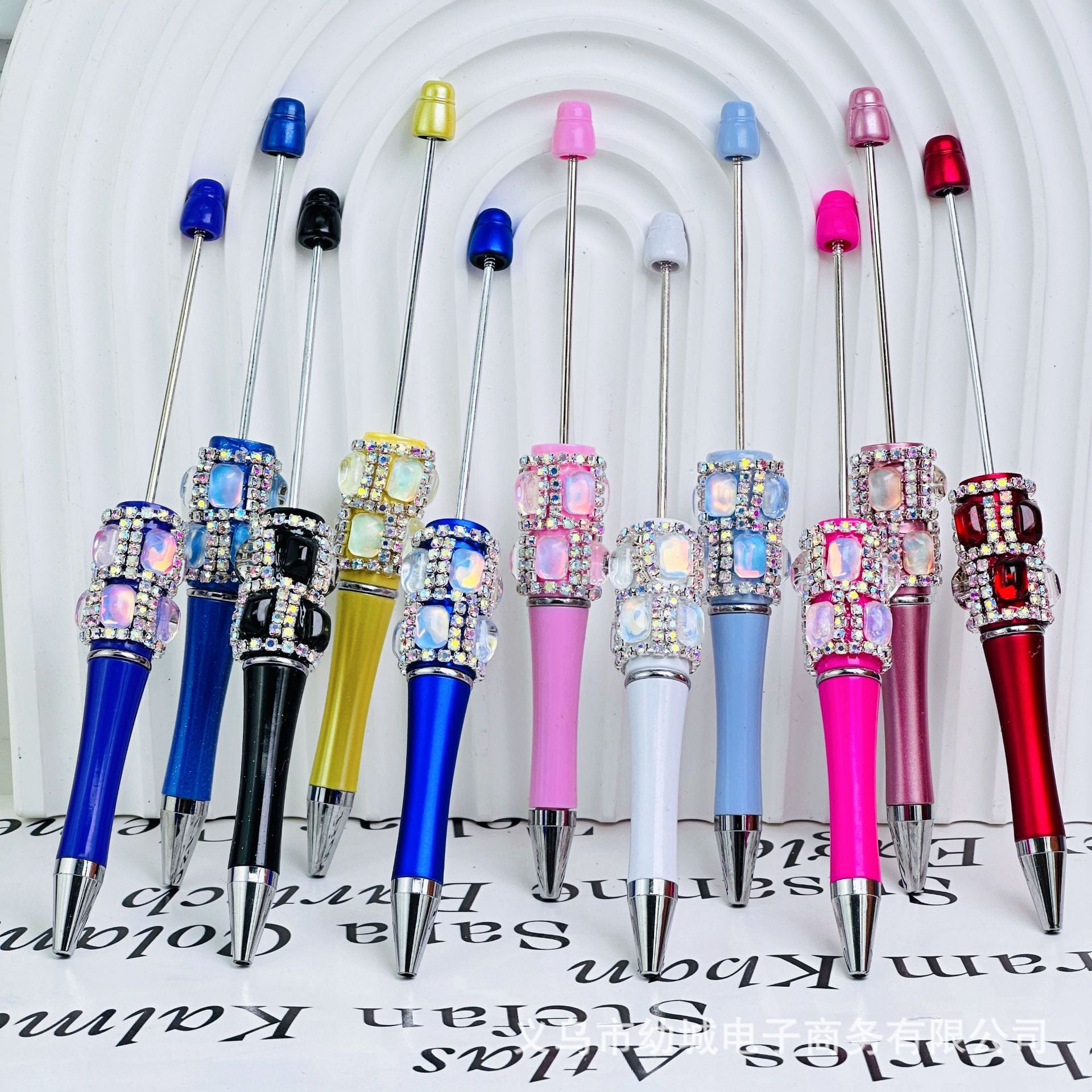 Wholesale 10pcs Creative DIY bright diamond beadable pens
