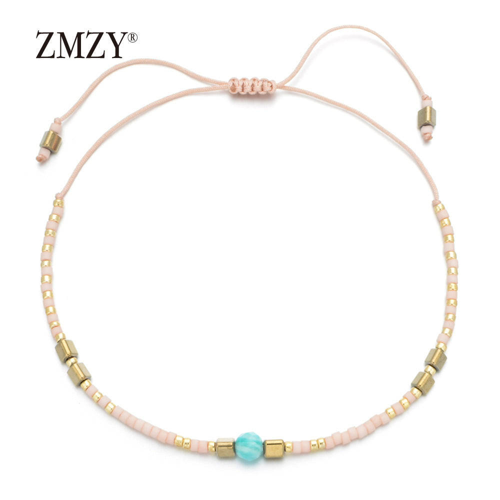 Wholesale Glass Bead Boho Bracelet,  Women' s Adjustable Sliding Beaded Jewelry,  Handmade Fashion Accessory