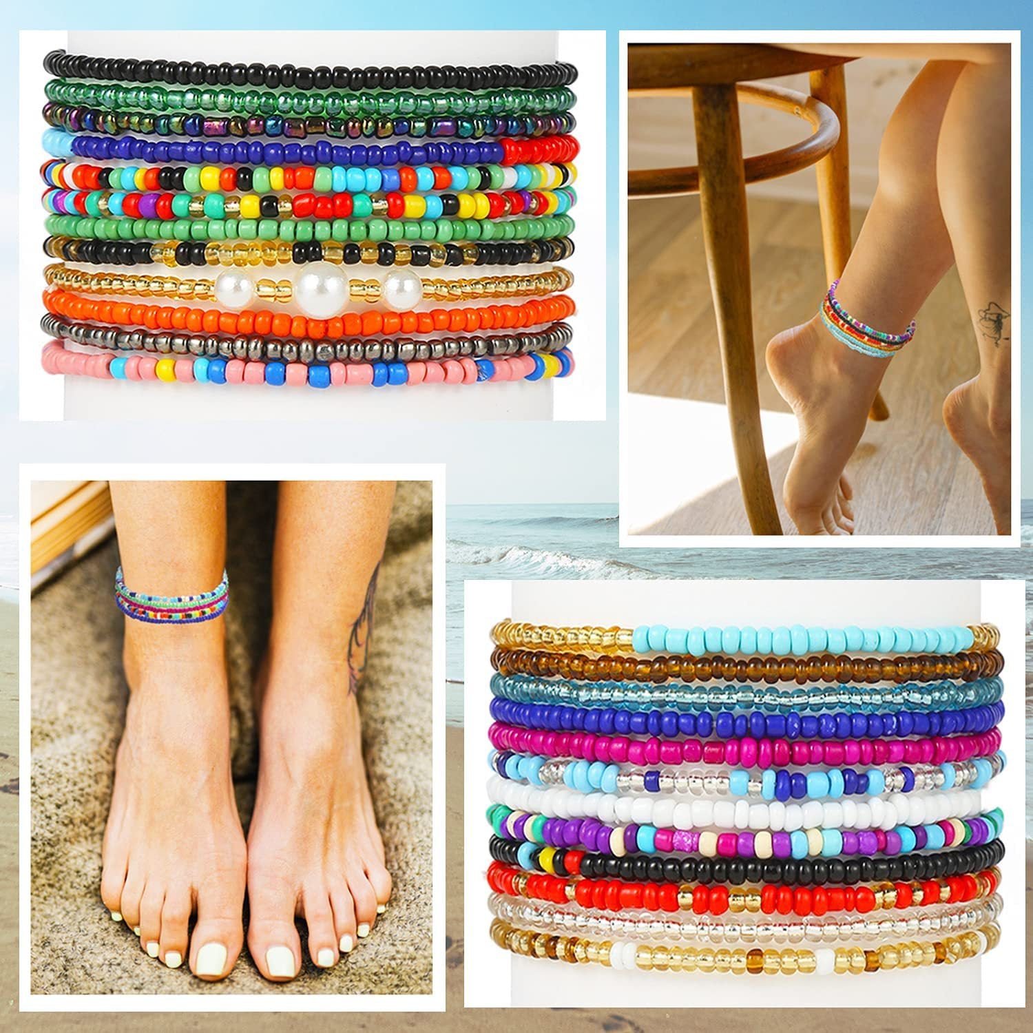 Wholesale  Bohemian Rice Bead Anklet